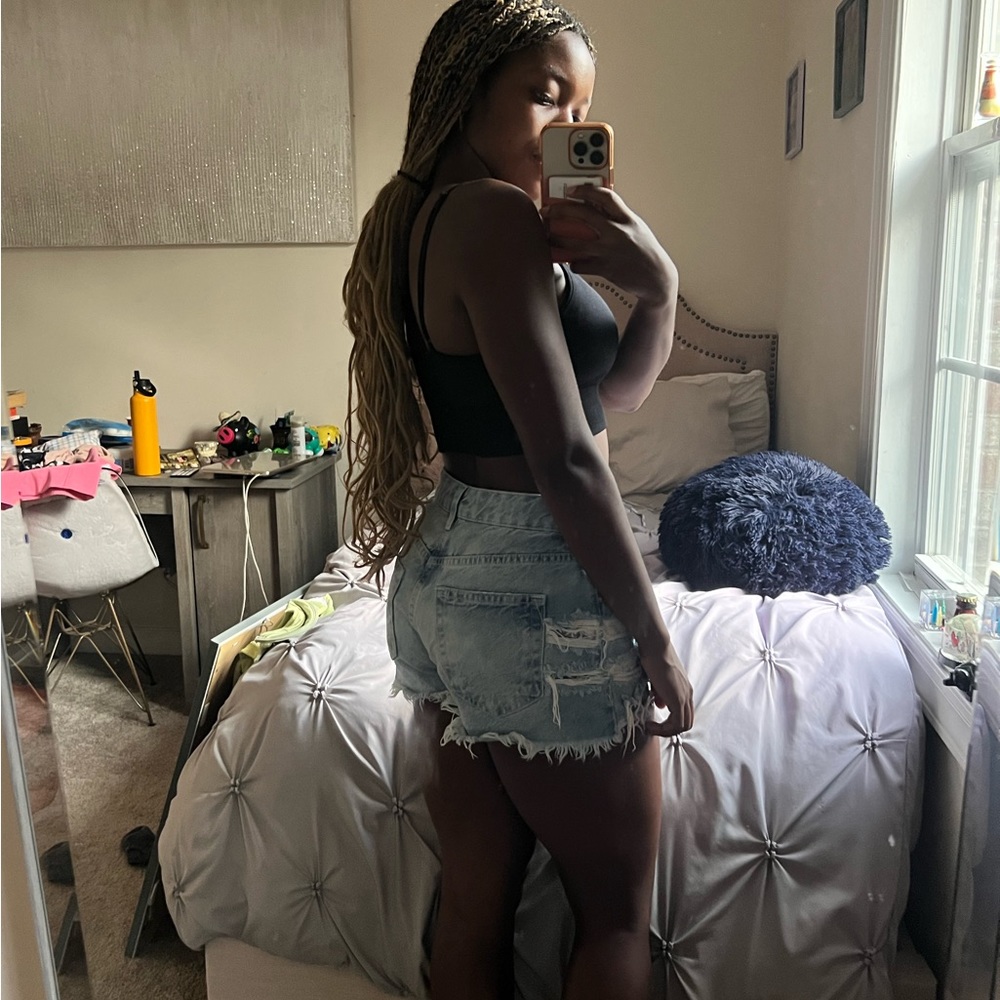 Light wash shorts